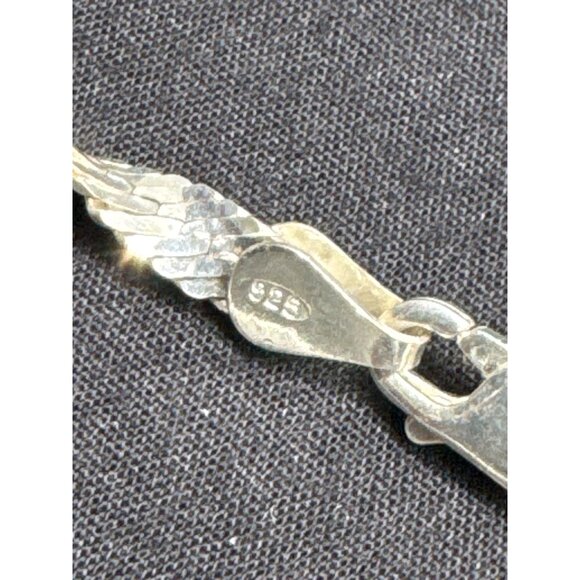 Sterling Silver 925 Flat Braided Herringbone Twisted Rope Chain Necklace 24" - Picture 6 of 10